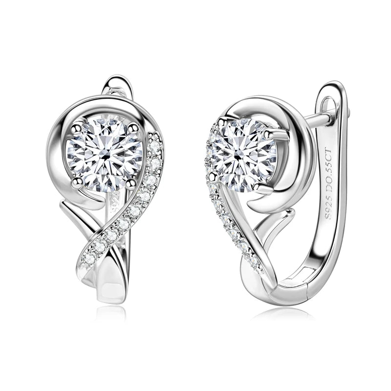 Lnngy Infinity Moissanite Diamond Earring Brinco Prata 925 Sterling Silver Hoop Earrings For Women Sparkling Fine Jewelry GIft