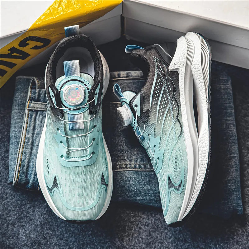 Summer Breathable Casual Sports Shoes for Men, New Fashion Trend, Versatile Breathable Mesh Swivel Buckle Running Shoes, Suitable for Daily Wear in Outdoor Sports