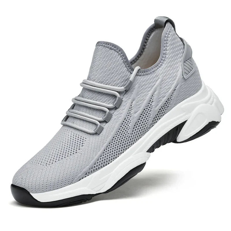 Invisible Heightening 8CM Men's Running Shoes Low Heel Soft Bottom Casual Sports Shoes Breathable Mesh Inner Lining EVA Insole