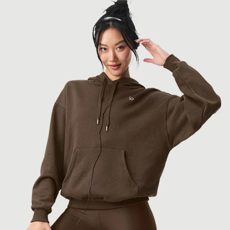 LO Yoga Hoodie Accolade Hoodie Cotton Loose Drawstring Versatile Pure Sports Pullover Hoodie Outdoor Top Yoga Shirts Hooded