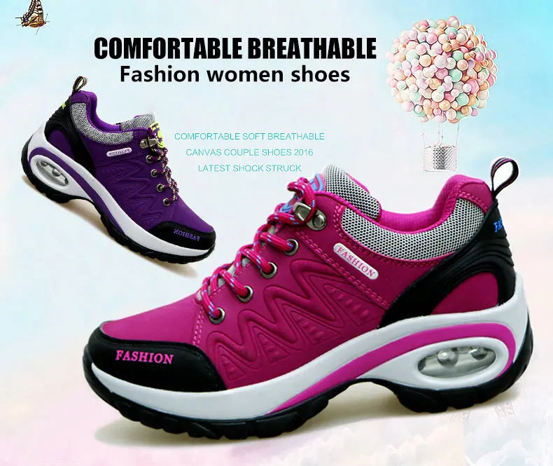 Women Sports Shoes Platform Sneakers Fashion Outdoor Hiking Non-Slip Casual Shoes Low Top Running Shoes Women Footwear