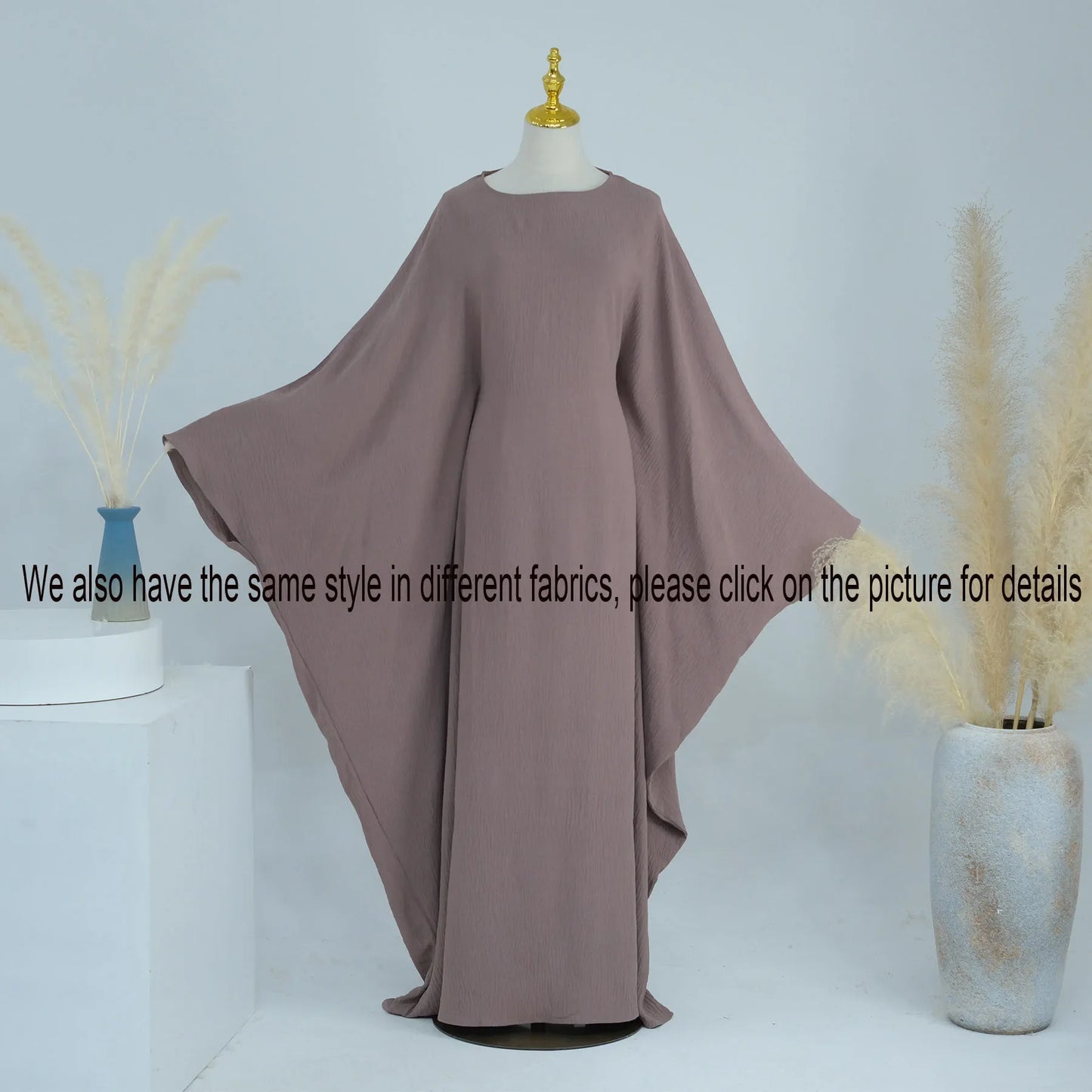 Ramadan Summer Batwing Sleeve Satin Butterfly Abaya Islam Muslim Maxi Dress Kebaya Women Kaftan Robe Musulmane Femme Vestidos
