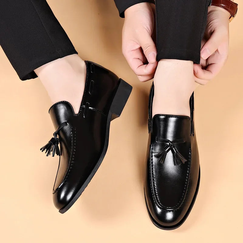 Men Slip-On PU Leather Formal Dress Shoes – Business & Wedding Oxfords (Sizes EU 35–50)