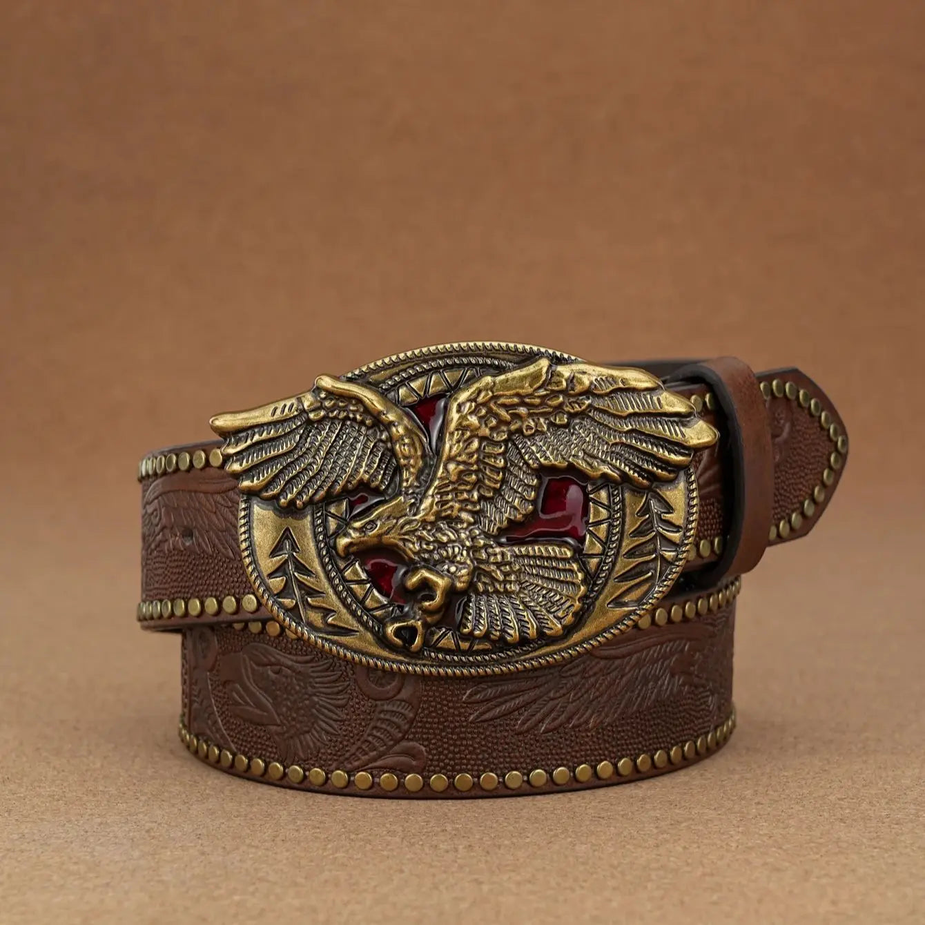 A men's and women's casual retro belt Western style! PU leather belt with metal buckle, suitable for daily work wear