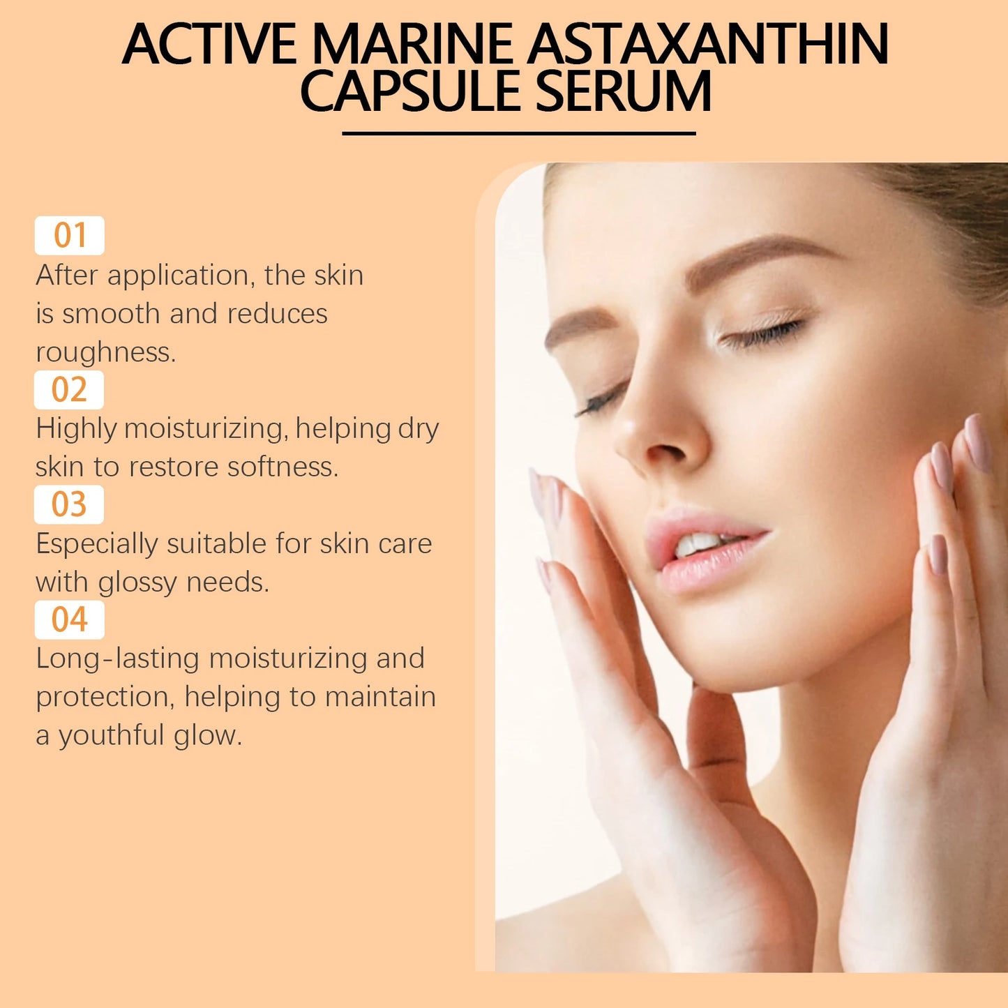 Collagen Astaxanthin Face Serum Fade Dark Spots Pigmentation Anti Aging Rejuvenation Hydrating Brightening Skin Care Essence