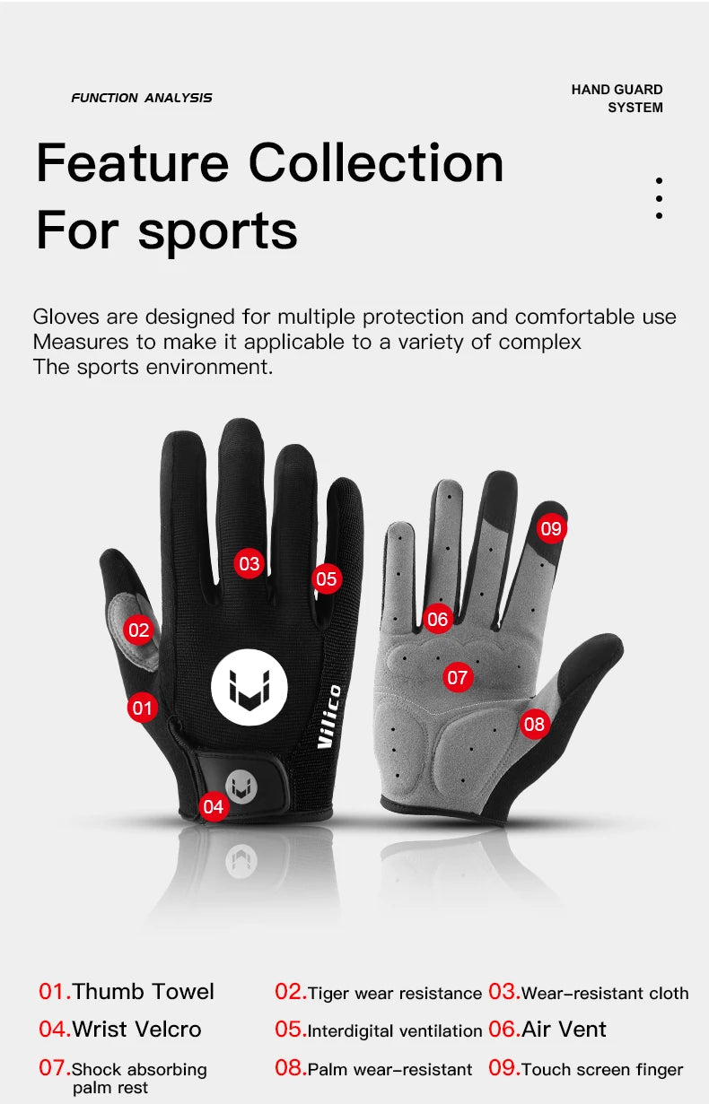 New Outdoor Touch Screen Slip-Proof Gloves Hiking Cycling Mountaineering Men Women Thin Full Finger Camping Gloves