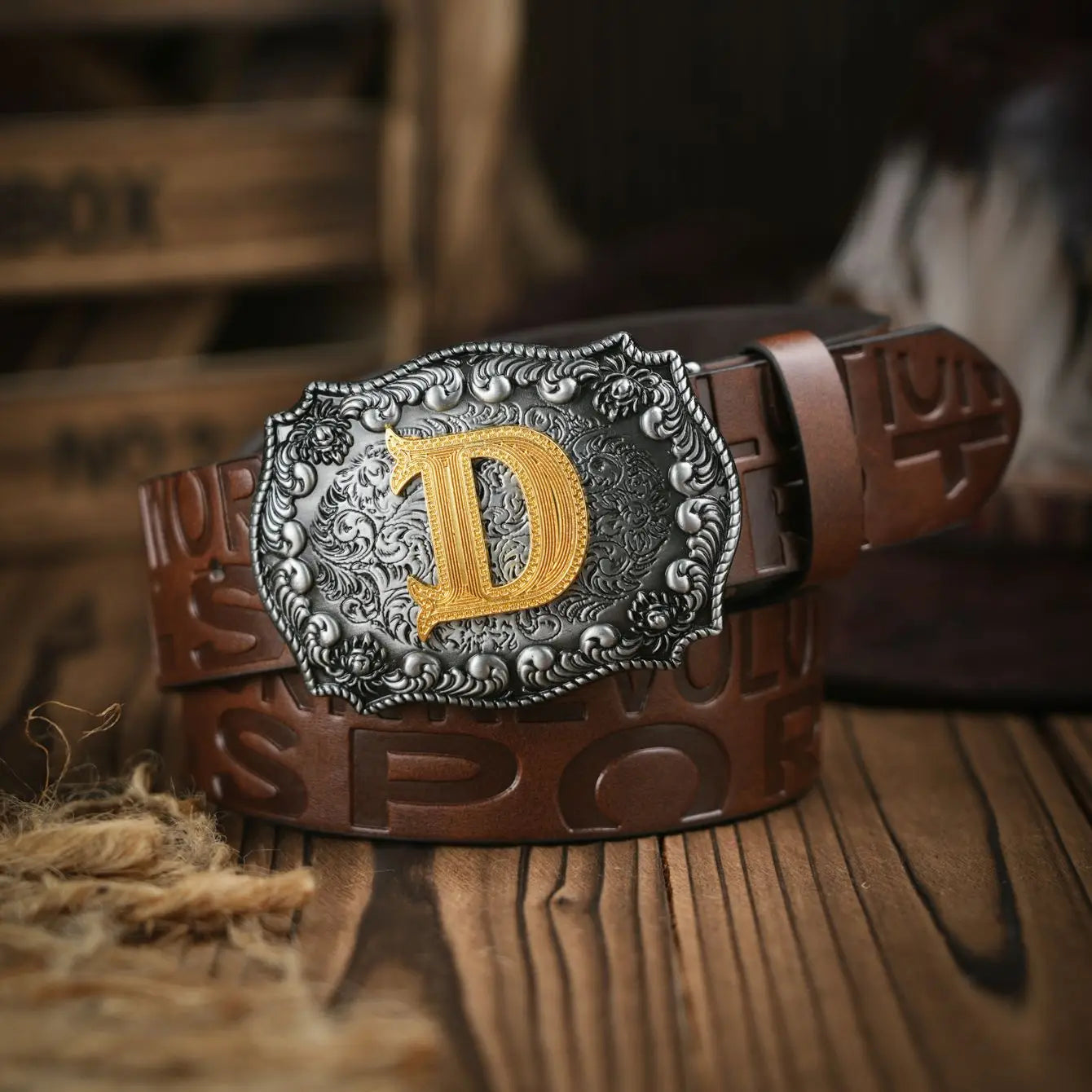 A casual, individual and retro belt, Western-style clothing accessory, metal buckle, PU belt, suitable for both men and women
