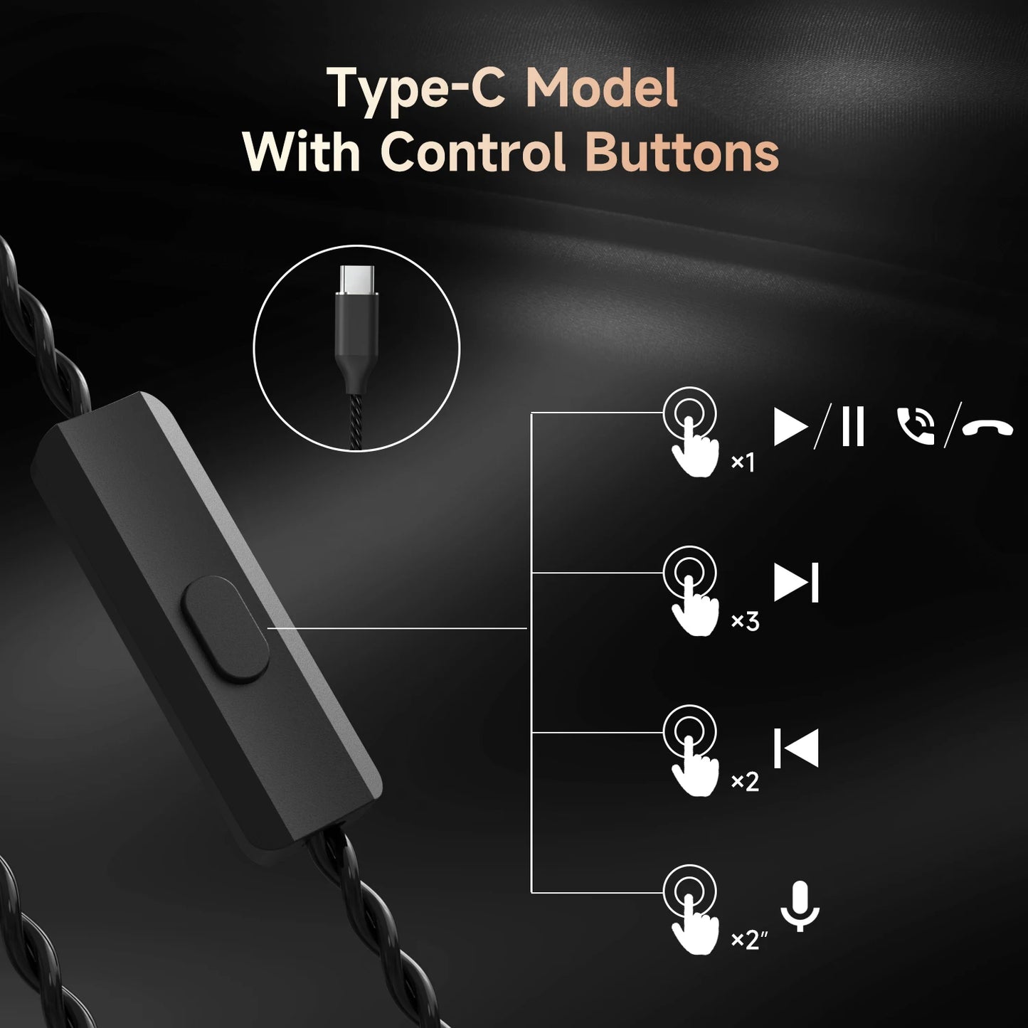 Oneodio Master1 Wired Earphones In Ear 1BA+1DD Hi-Res Monitor Headphones Detachable HiFi Earbuds 3.5mm/Type C With Microphone