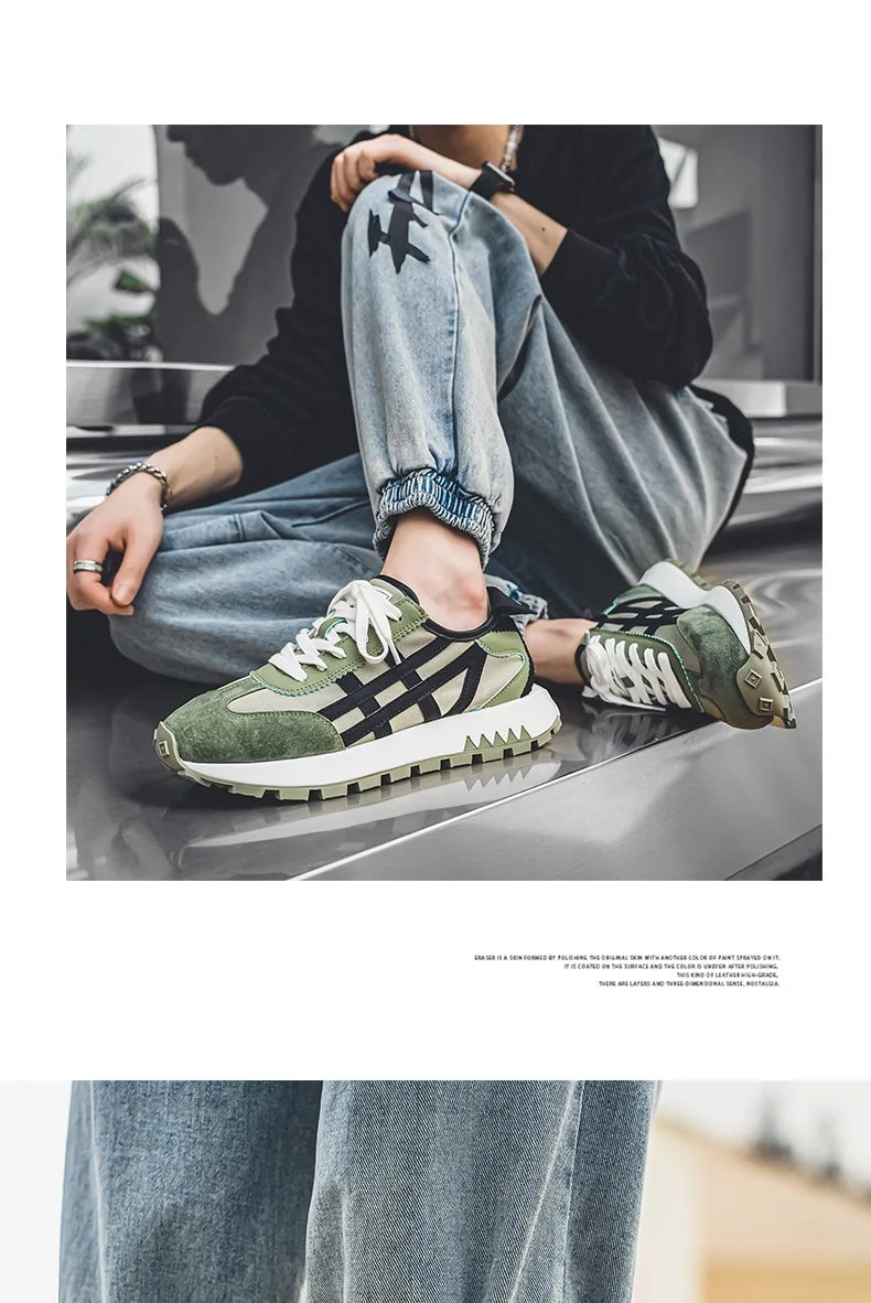 New men's trendy versatile casual sports shoes, men's thick-soled lightweight non-slip breathable trendy shoes кроссовки мужские