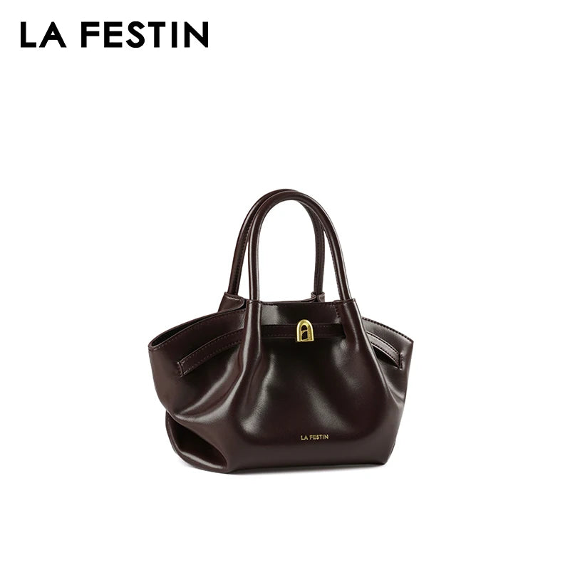 LA FESTIN Leather Bag New Suede Handbag Women's bags Luxury brand Bag Fashion Shoulder Bag Crossbody Bag Bucket Bag small size