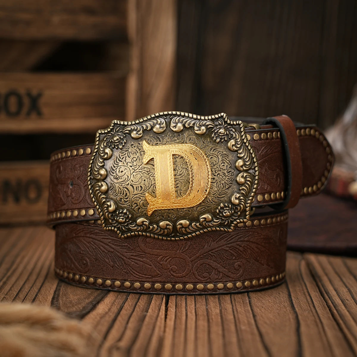 Vintage style PU Leather Western Denim Belt Classic Letter buckle - 3.8 cm wide, durable and stylish for men and women - perfect
