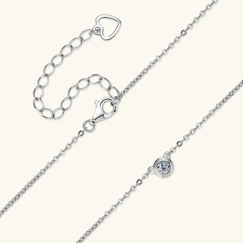 Lnngy 3mm 0.1ct Moissanite Diamond Necklace Bracelet Stud Earring For Women Simple Single Stone Earrings Bracelets Jewelry Set