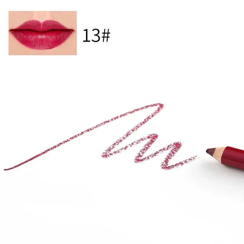 YALAIYI 13-Color Lip Liner Pencil Waterproof Colorfast Easy for Beginners Foggy Matte Long-Lasting Lip Makeup Pen
