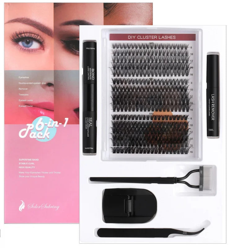 Individual Cluster False Eyelashes Kit - 30/40/50D Volume Lashes with Eyelash Tweezers Natural Look