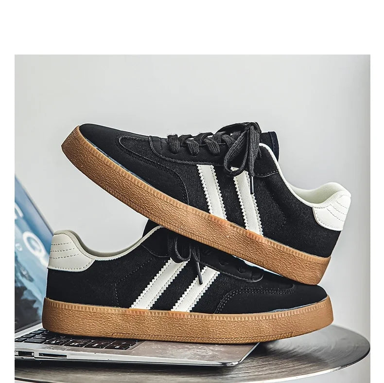 Men's Casual Retro German Training Shoes Lace-up Lightweight Comfortable Sports Flat Shoes Men Skateboard Running Shoes