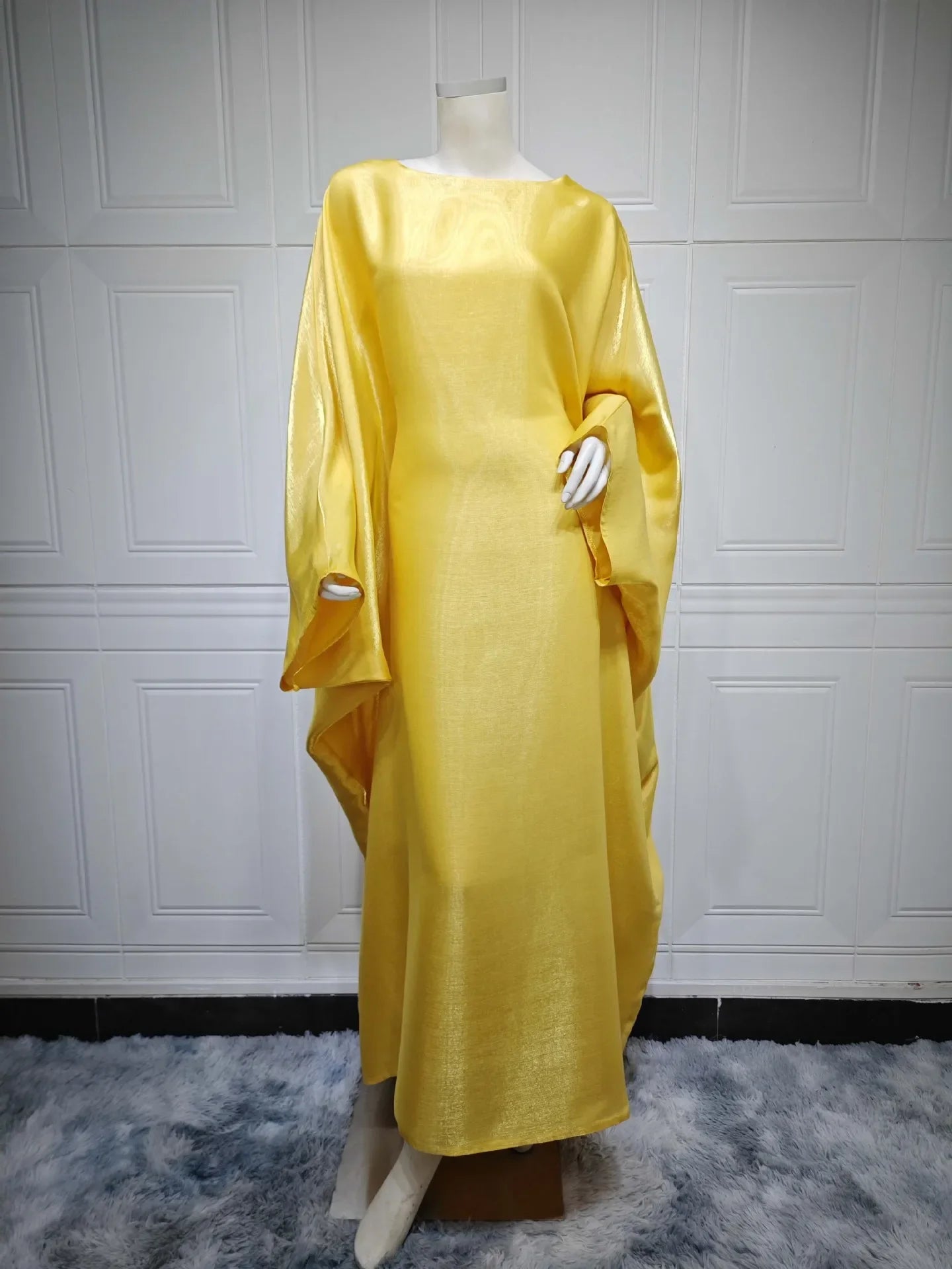 2024 Muslim Dress Women Summer Fashion Muslim Long Sleeve Satin Plus Size Long Abaya Kaftan Abaya Dubai Abaya Muslim Clothes