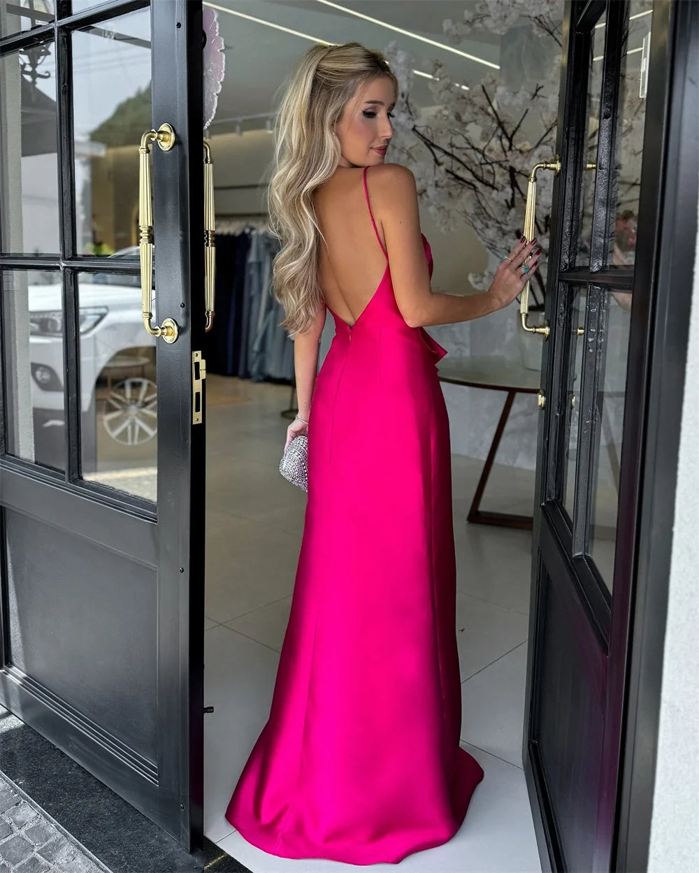 Mila Spaghetti Strap Mermaid Prom Dresses 2025 Sleeveless Evening Dresses Sexy Floor-Length Backless Customized Party Dresses