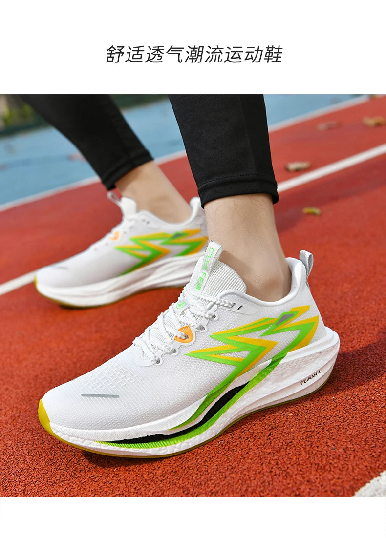 Carbon Plate Marathon Men Sports Running Shoes Air Cushion Lightweight Women Athletic Gym Sneakers Hiking Jogging Footwear