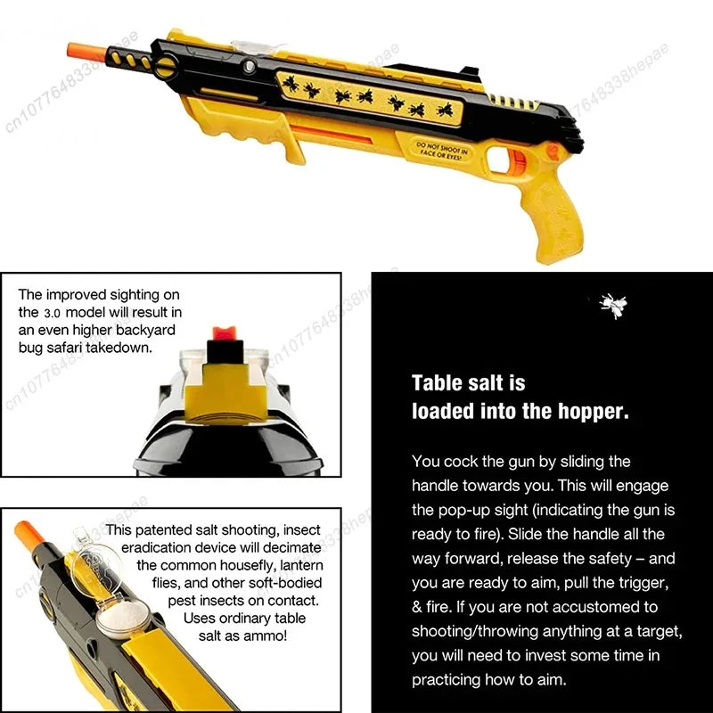 New 3.0 Laser Aiming Manual Salt Bullet Fly Gun Children's Toys Adult Toys Salt Bullet Mosquito Killer Gun