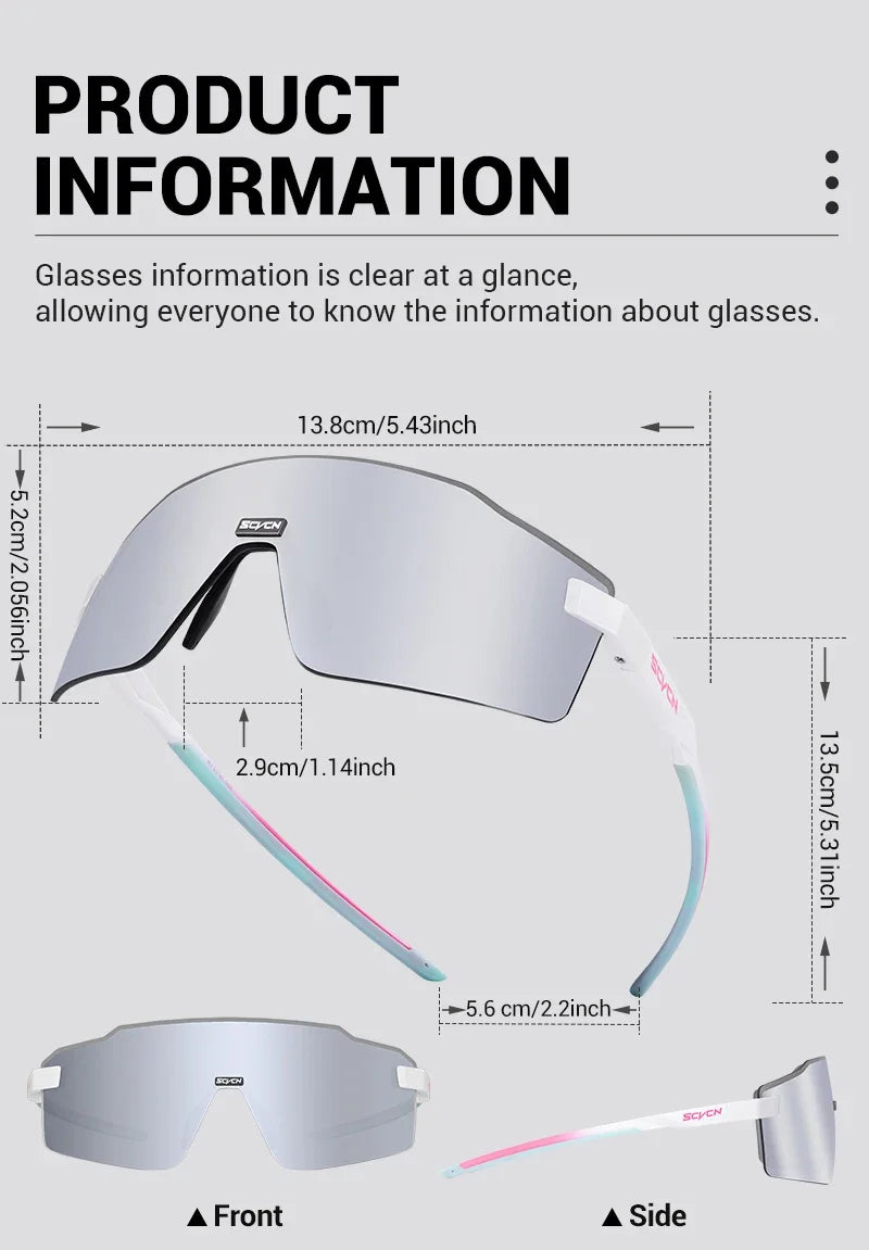 SCVCN New Outdoor Cycling Sunglasses MTB Glasses Bike Cycling UV400 Eyewear Men Women Bicycle Mountain Sports Running Eyewear