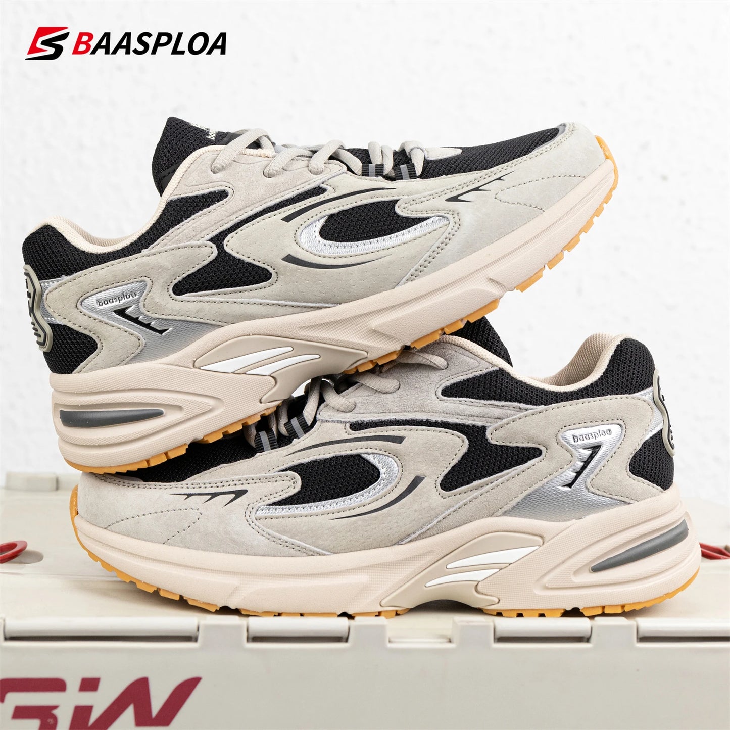 Baaslpoa New Men's Running Shoes Casual Mesh Fabric Breathable Non-Slip Walking Shoes Male Outdoor Basketball Sports Shoes