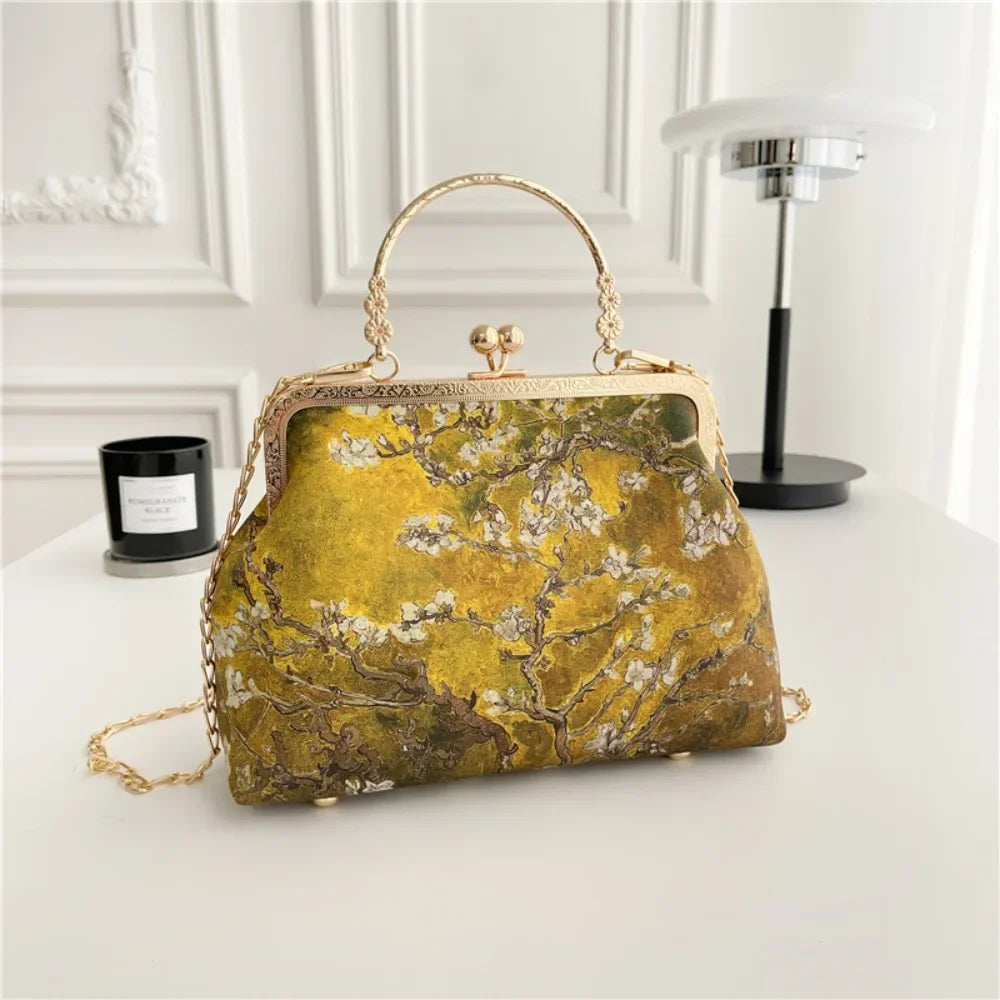 Fashion Chinese Style Banquet Bag Embroidery Pearl Handle Qipao Bag Trendy High Capacity Cosmetic Bag Women