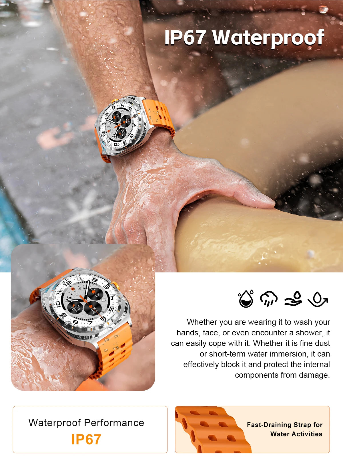 LIGE New Smart Watch With 2 in 1 TWS Wireless Headset Bluetooth Call 1.53" AMOLED Screen 400mAh IP67 Waterproof Sport Smartwatch