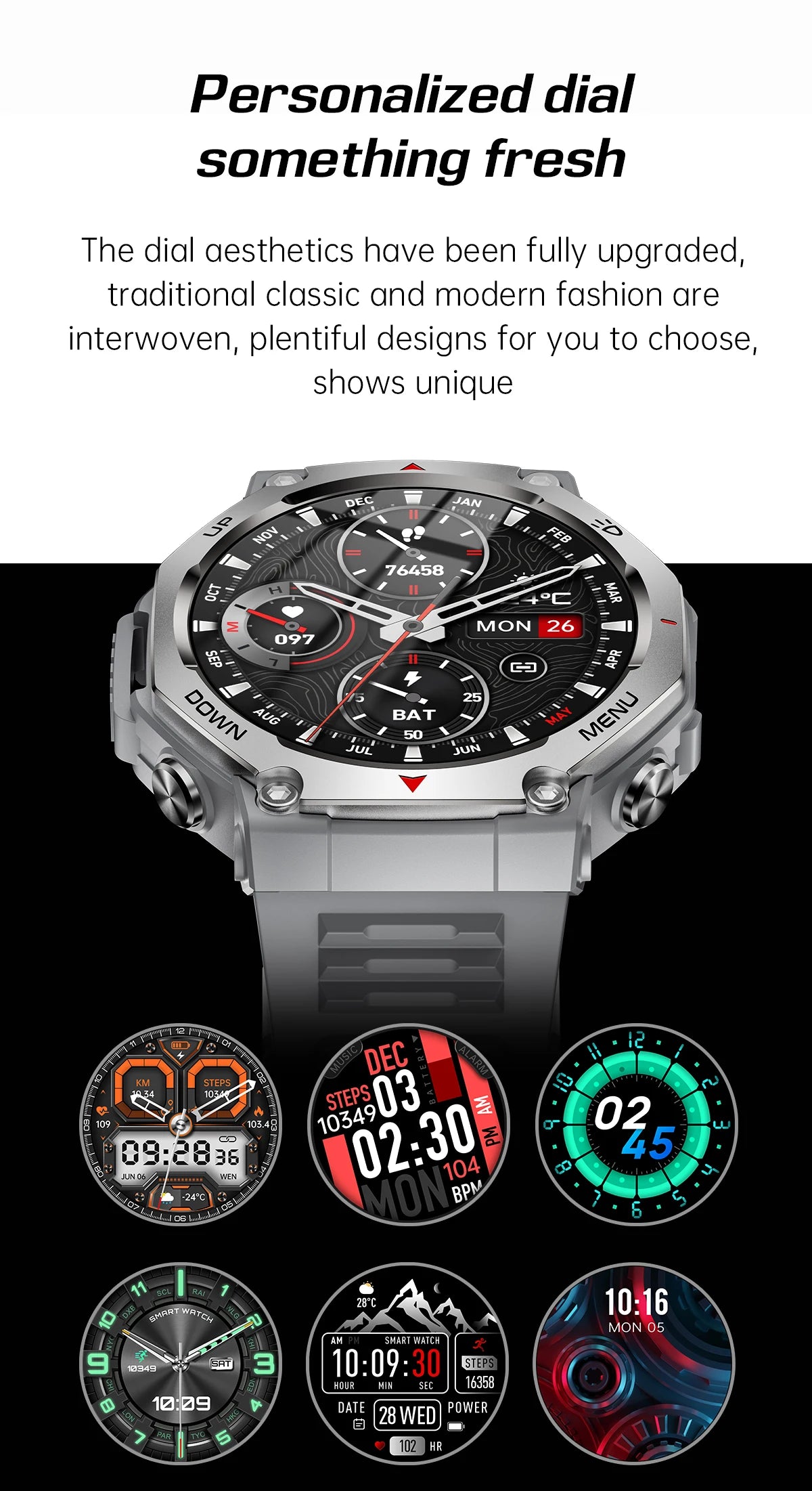 LIGE New 1.43 inch AMOLED Screen Smart Watch 525mAh Big Battery BT Call IPX8-5ATM Waterproof Sports Smartwatch For Android ios