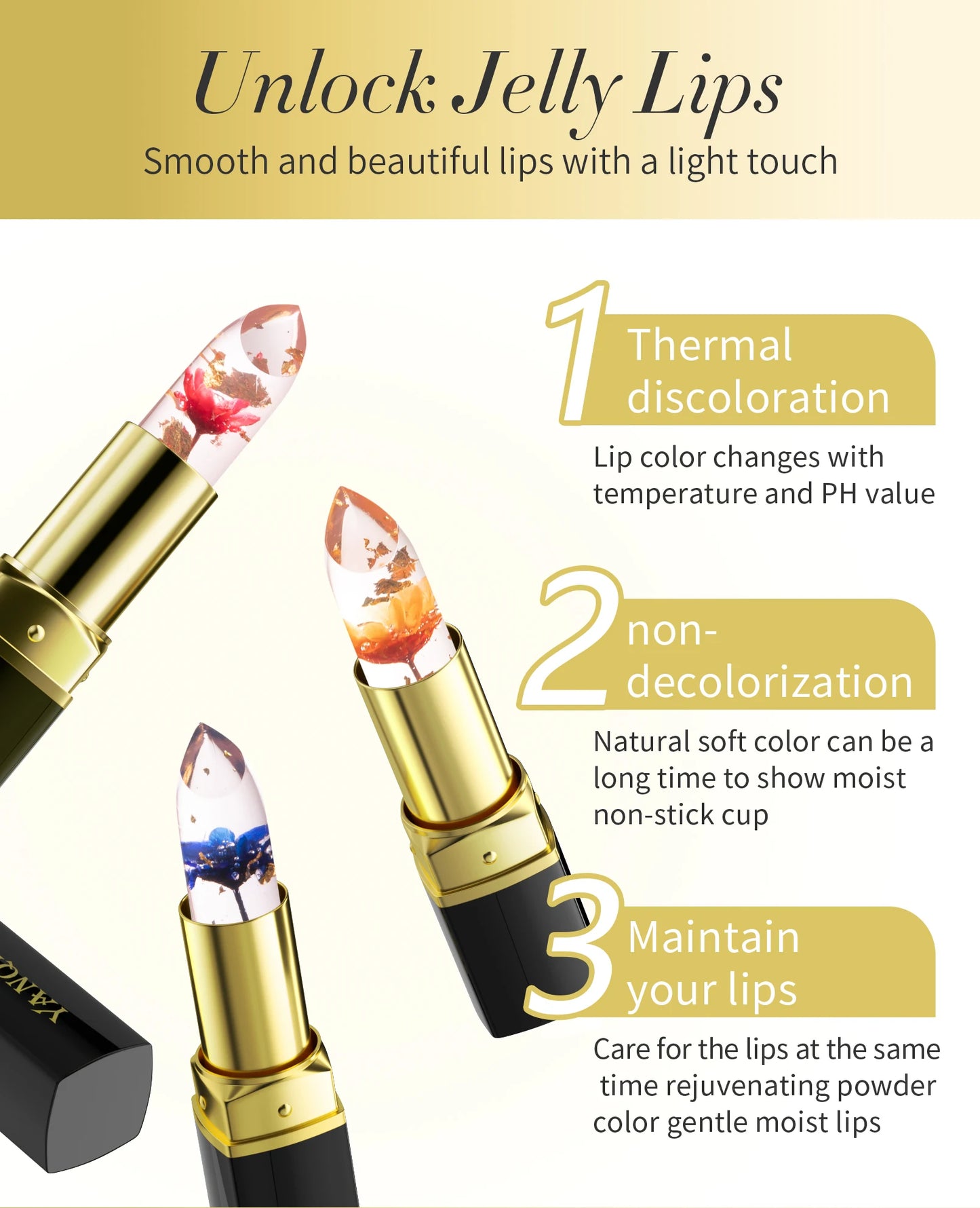Temperature Color Changing Lip Balm Crystal Jelly Flower Lipstick Gloss Transparent Long Lasting Moisturize Lips Makeup Cosmetic