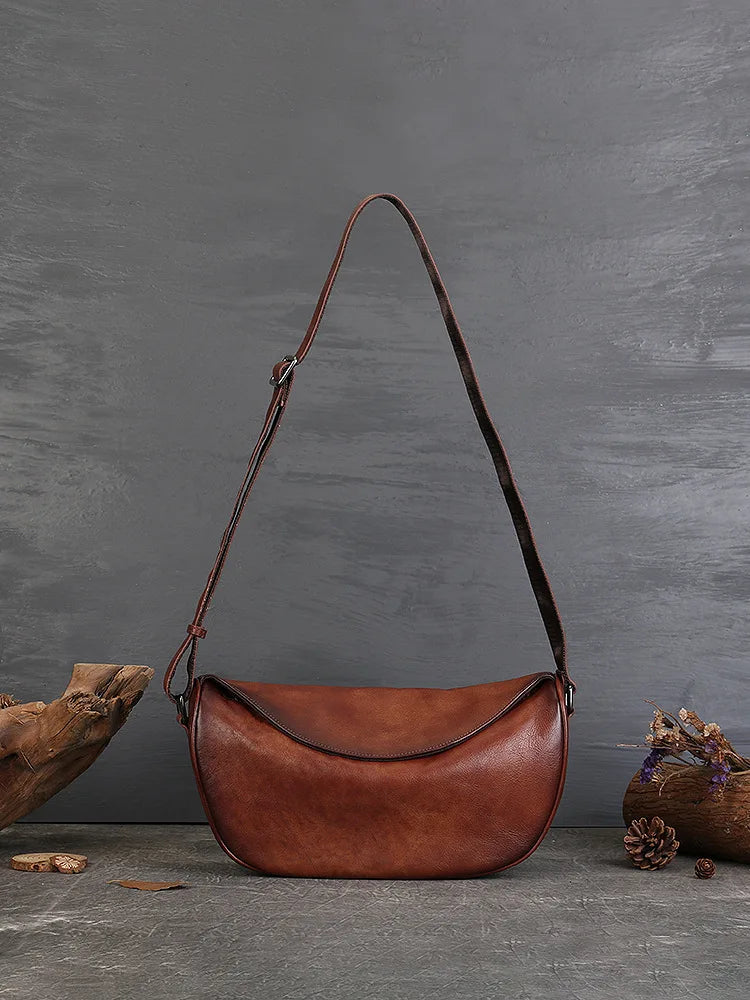 MOTAORA 2025 New Cowhide Handmade Shoulder Bag For Women Vintage Large Capacity Messenger Bags Genuine Leather Handbag Purse