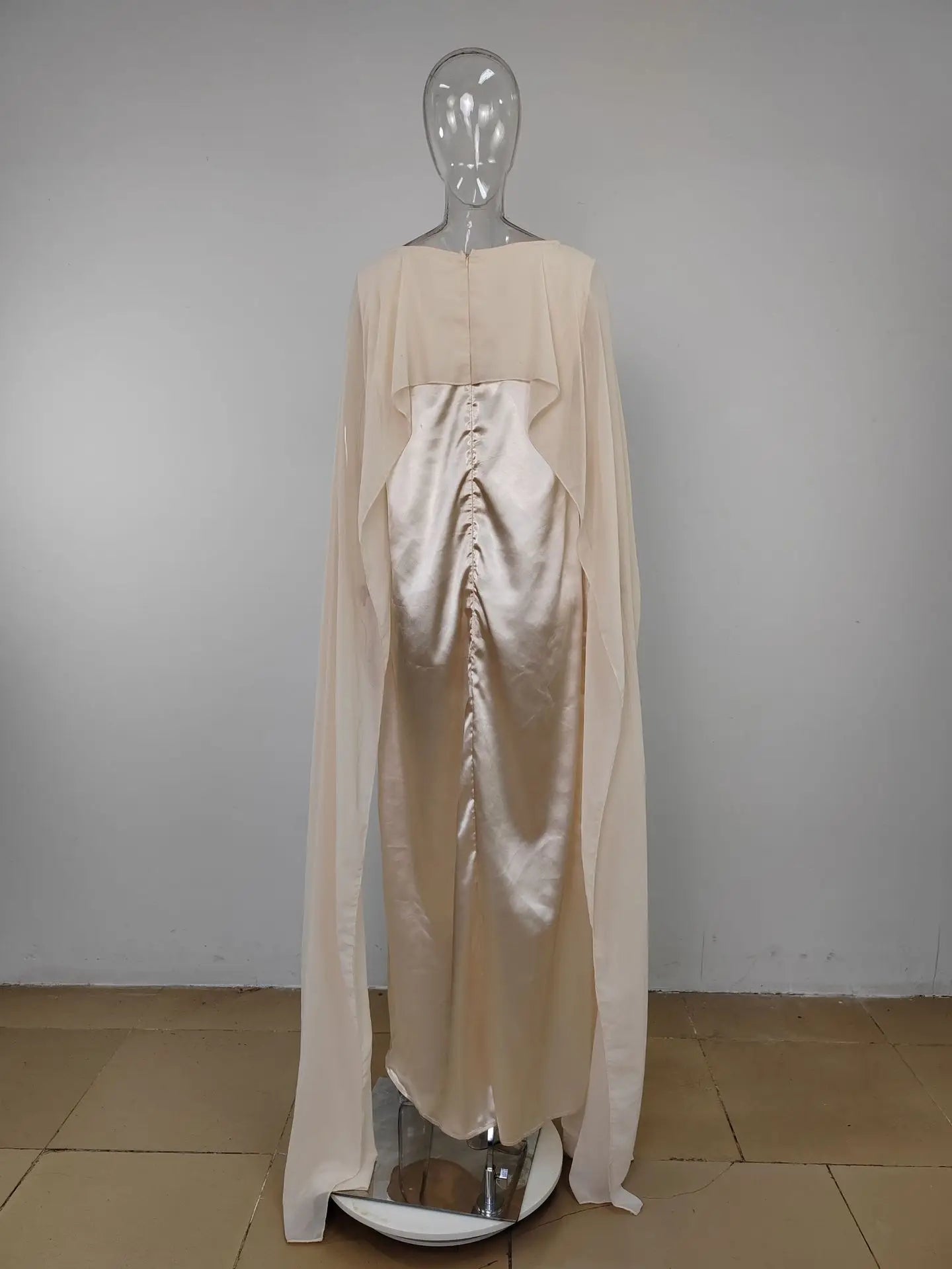 Women Dress Long Dresses Solid Round Neck Full Sleeve Casual Regular Loose Fit Elegant Splice High Waist Vestidos