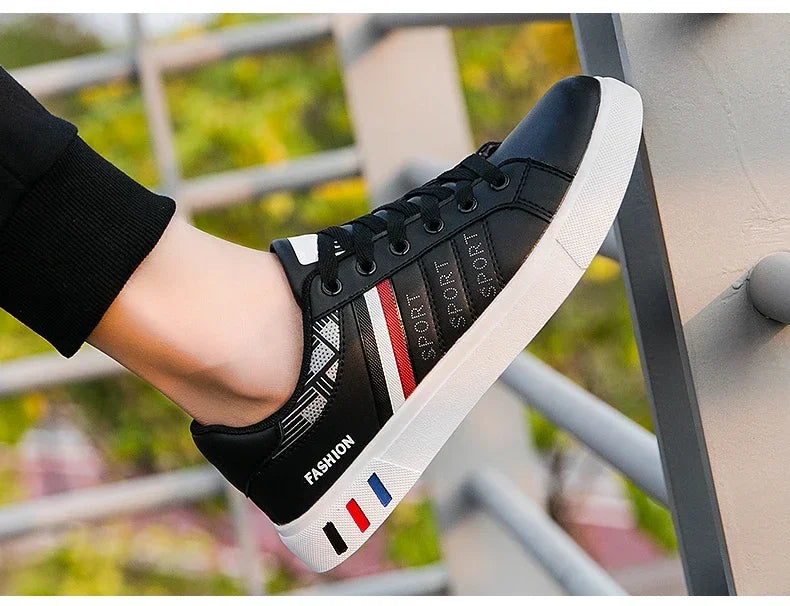 2024 Mens Casual Sneakers New Fashion Lace-up White Shoes Student Comfort Sports Plus Size Vulcanized Shoes Zapatillas De Hombre