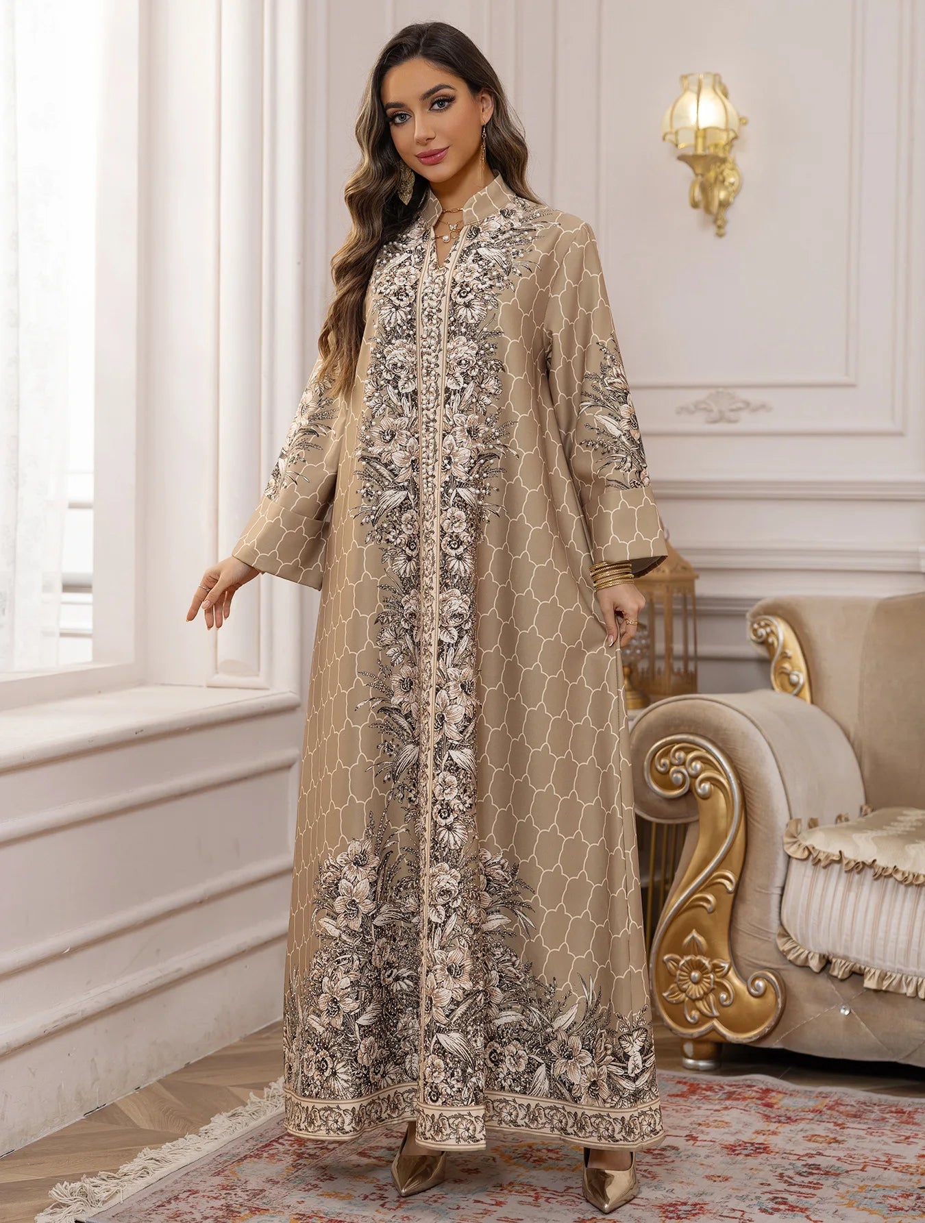 Muslim Dress Women Abaya for Eid Diamond Party Dresses Arab Long Robe Print Abayas Dubai Morocco Kaftan Islam Jalabiya Vestidos