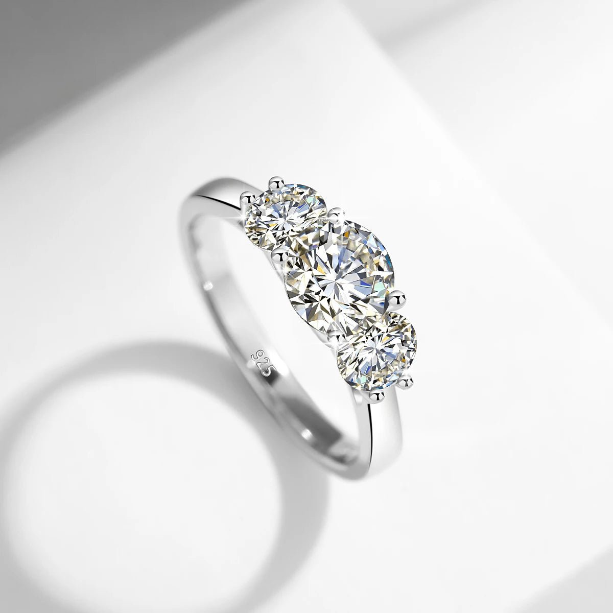 Yellow Gold Moissanite Rings for Women Total Is 2ct D Color VVS1Eternity Engagement Jewelry With Certificate Original Trend Gift