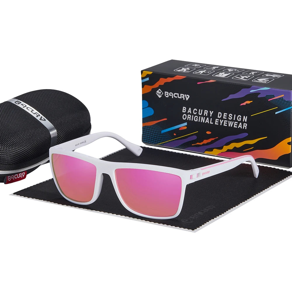 BACURY TR90 Sports Sunglasses Men Polarized Sun Glasses Light Weight Women Driving Hiking Eyewear Accessory Oculos
