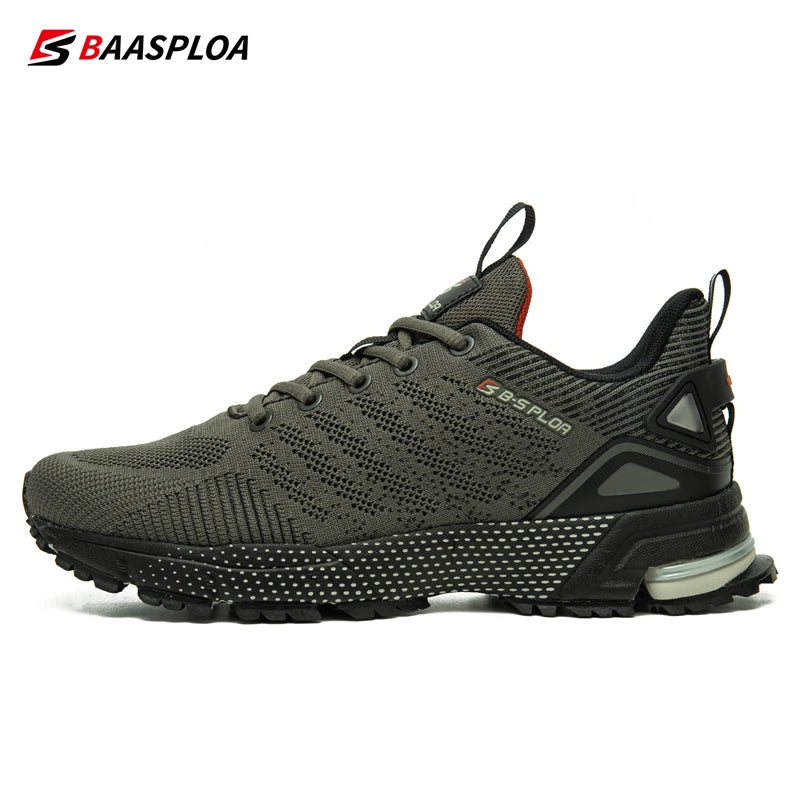 Baasploa Men Running Shoes Lightweight Sport Shoes for Men Mesh Breathable Casual Sneakers Non-Slip Outdoor 2023 New Arrival