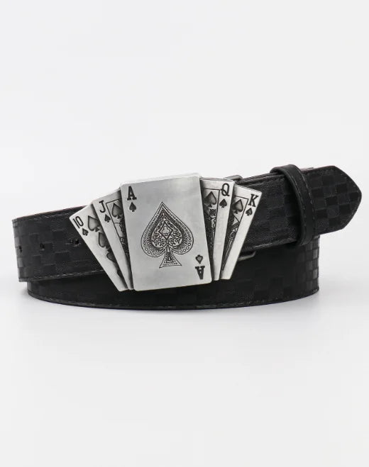 A men's and women's casual retro belt Western style! PU leather belt with metal buckle, suitable for daily work wear
