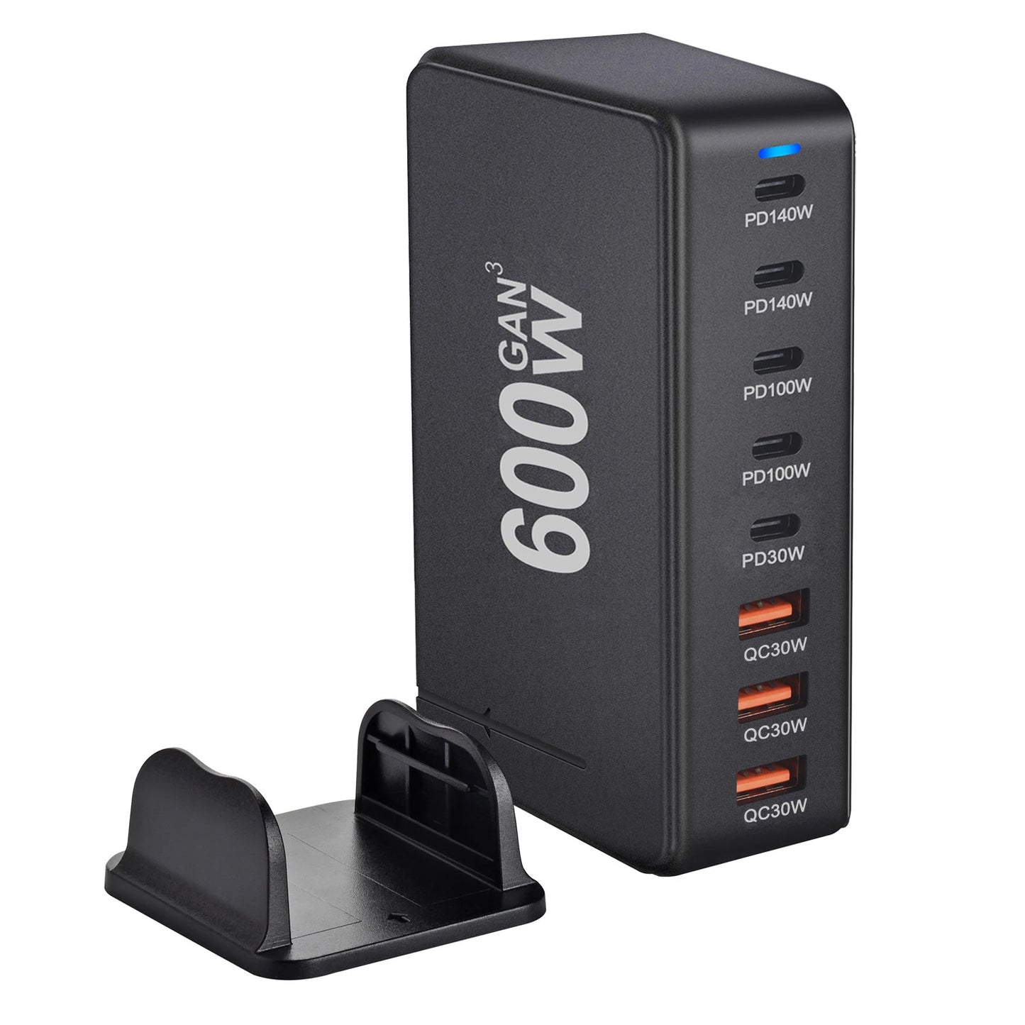 NEW 600W Gan Fast Charge 3.0 USB Type C Fast Charger Mobile 8-port 5C3A PD Charger Convenient To Carry Tablet Charger