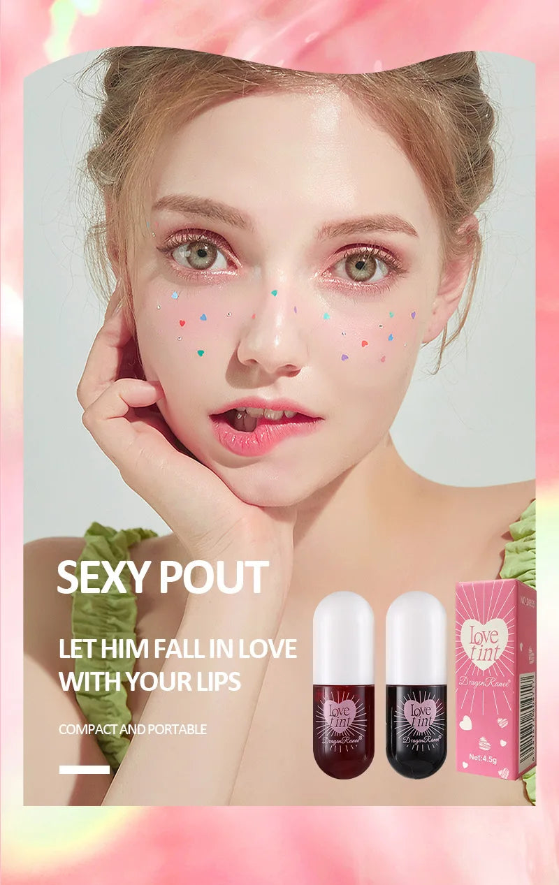 Dragonranee Lip Dye Liquid Lip Glaze Cute Waterproof Non-Stick Liquid Lipstick 6 Colors Available