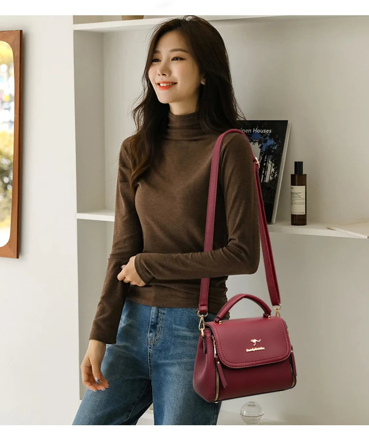 High Quality Soft Leather Tote Bag Fashion New Solid Ladies Purses and Handbags Large Capacity Shoulder Croosbody Bag for Women