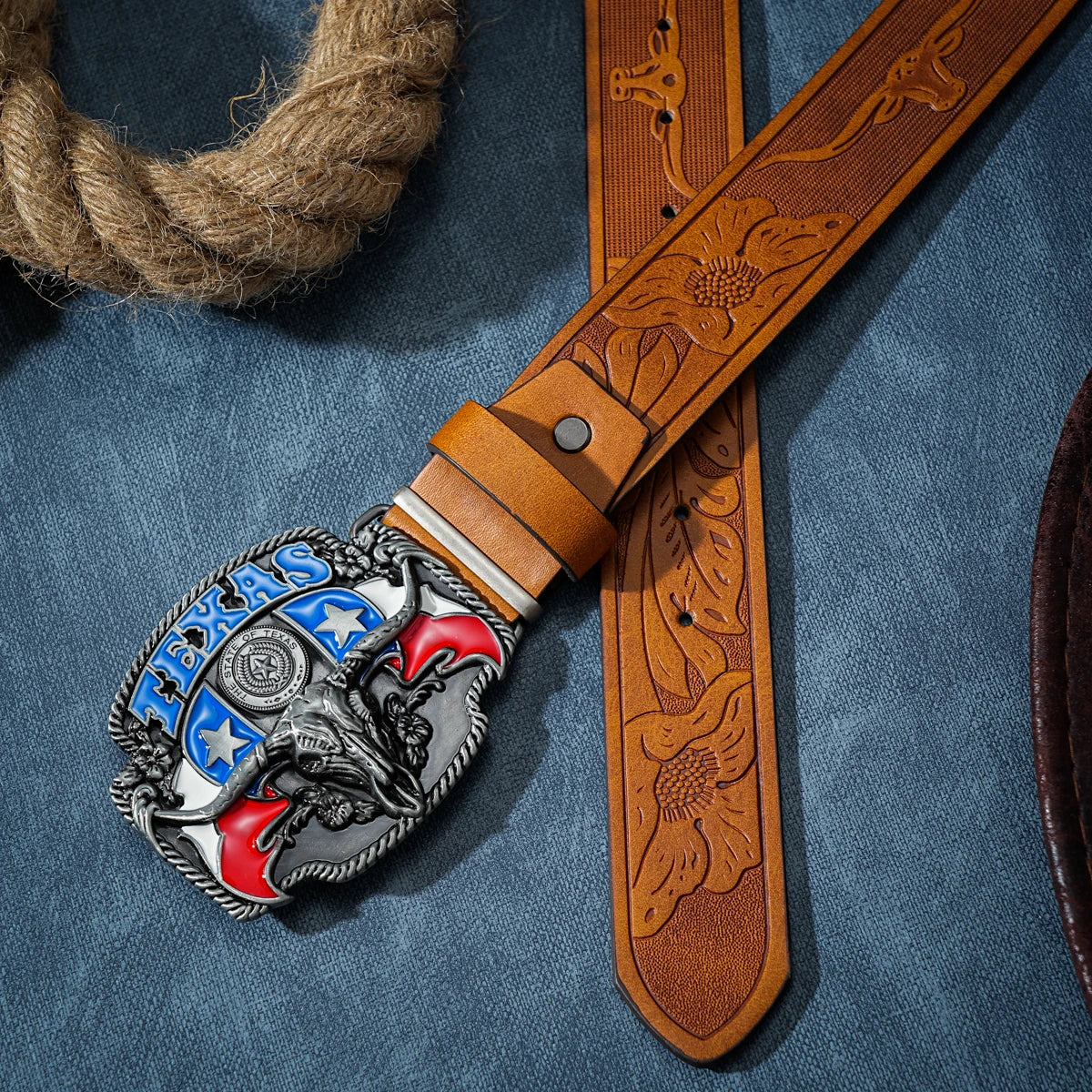 A casual, individual and retro belt, Western-style clothing accessory, metal buckle, PU belt, suitable for both men and women