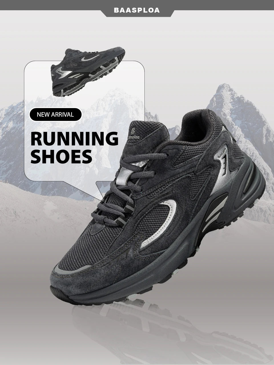 Baaslpoa New Men's Running Shoes Casual Mesh Fabric Breathable Non-Slip Walking Shoes Male Outdoor Basketball Sports Shoes