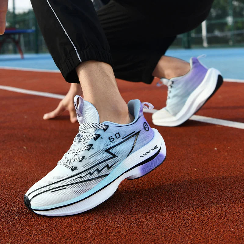 New Men's Sneakers Racing Carbon Plate Sports Running Shoes Light Anti-Slip Professional Track Field Training Shoes Tennis Shoes
