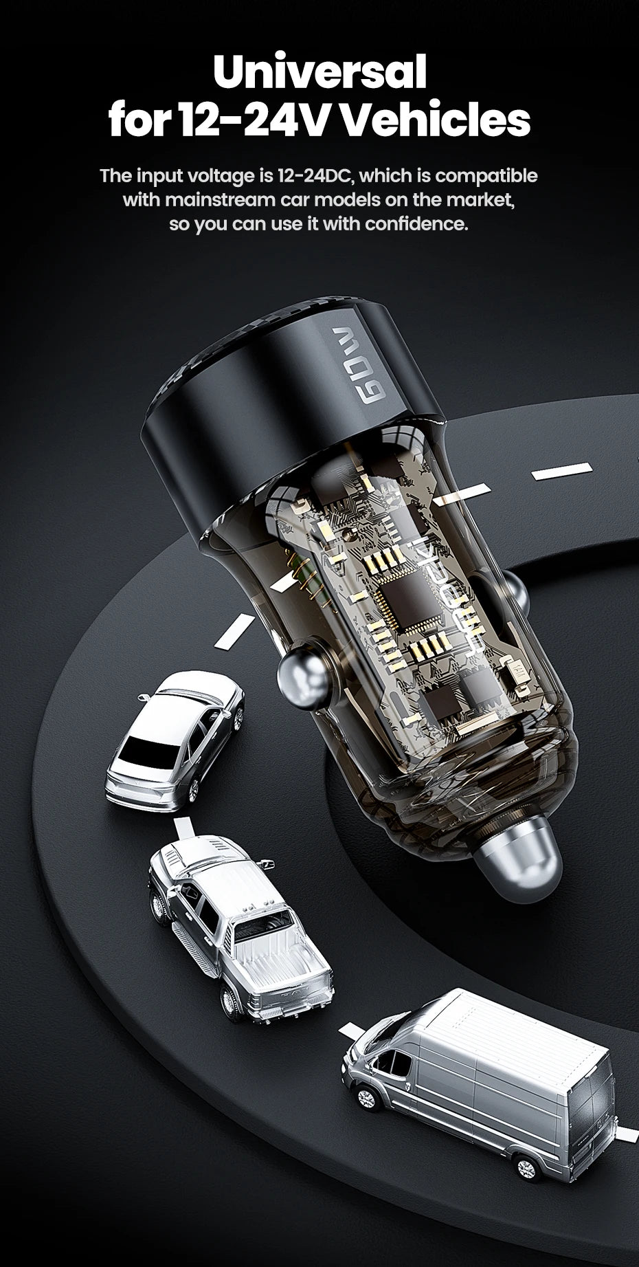 Toocki 60W USB Car Charger Quick Charge QC PD SCP 6A USB Type C Car Fast Charging For iPhone 15 14 13 Huawei Samsung Xiaomi