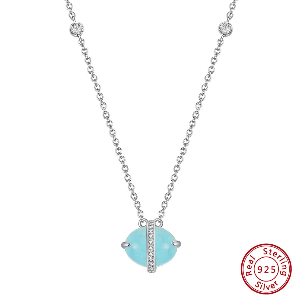 ORSA JEWELS 925 Sterling Silver Natural Aquamarine Earrings Necklace Ring Set 14K Gold Plated for Women Jewelry Sets Gift SSGM04