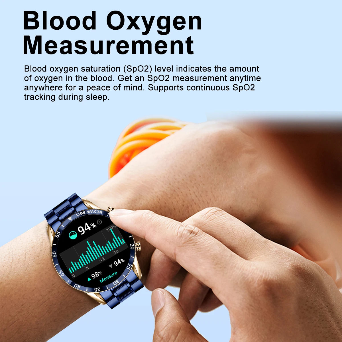 LIGE Original Smart Watch Men 1.39” HD Screen Bluetooth Call Men's Bracelet Heart Rate Blood Pressure Monitor Sports Smartwatch