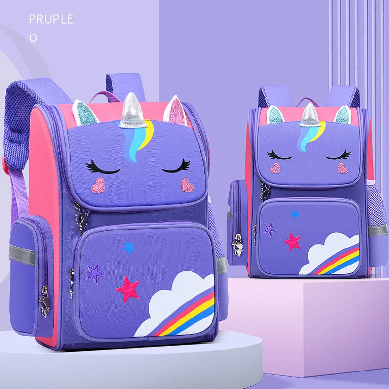 Kid Backpack for Girl Unicorn Children Bookbag Rainbow Eyes School Bag Teen Girl Backpack for Traveling Waterproof Mochilas