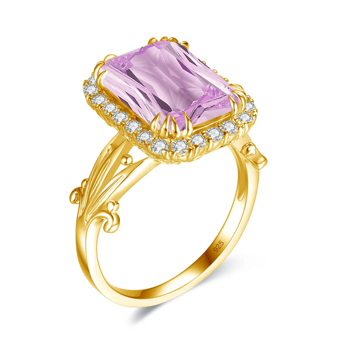 Szjinao High Quality Woman Ring 925 Sterling Silver Aquamarine Rings Gold Plated Luxury Elegant Banquet Party Fine Jewelry