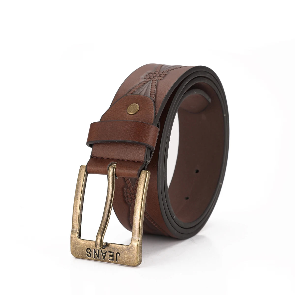 A Western-style PU leather belt for both men and women, a classic and casual retro belt