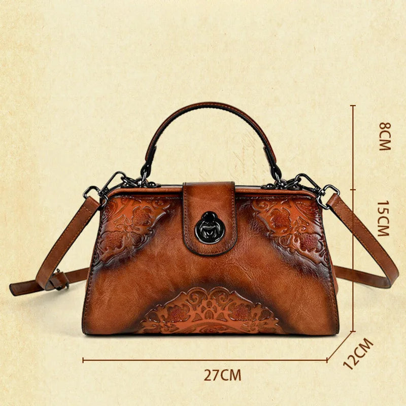 MOTAORA Vintage Embossed Handmade Designer Women's Leather Shoulder & Crossbody Bag Luxury Female Purse 2025 NEW